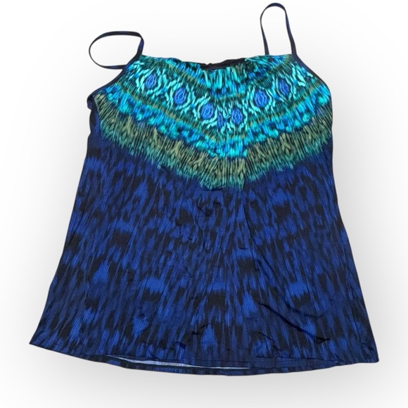 NWT MIRACLESUIT Jubilee Tankini Top in Alhambra - Women’s 14 Blue / Black - Picture 9 of 13